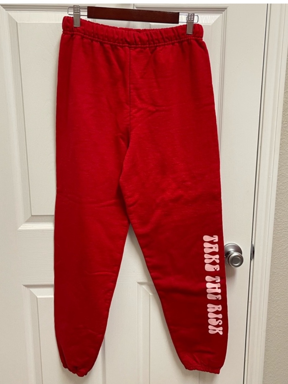 KOCH Red “Take The Risk” Sweatpants 
.Sz Medium
